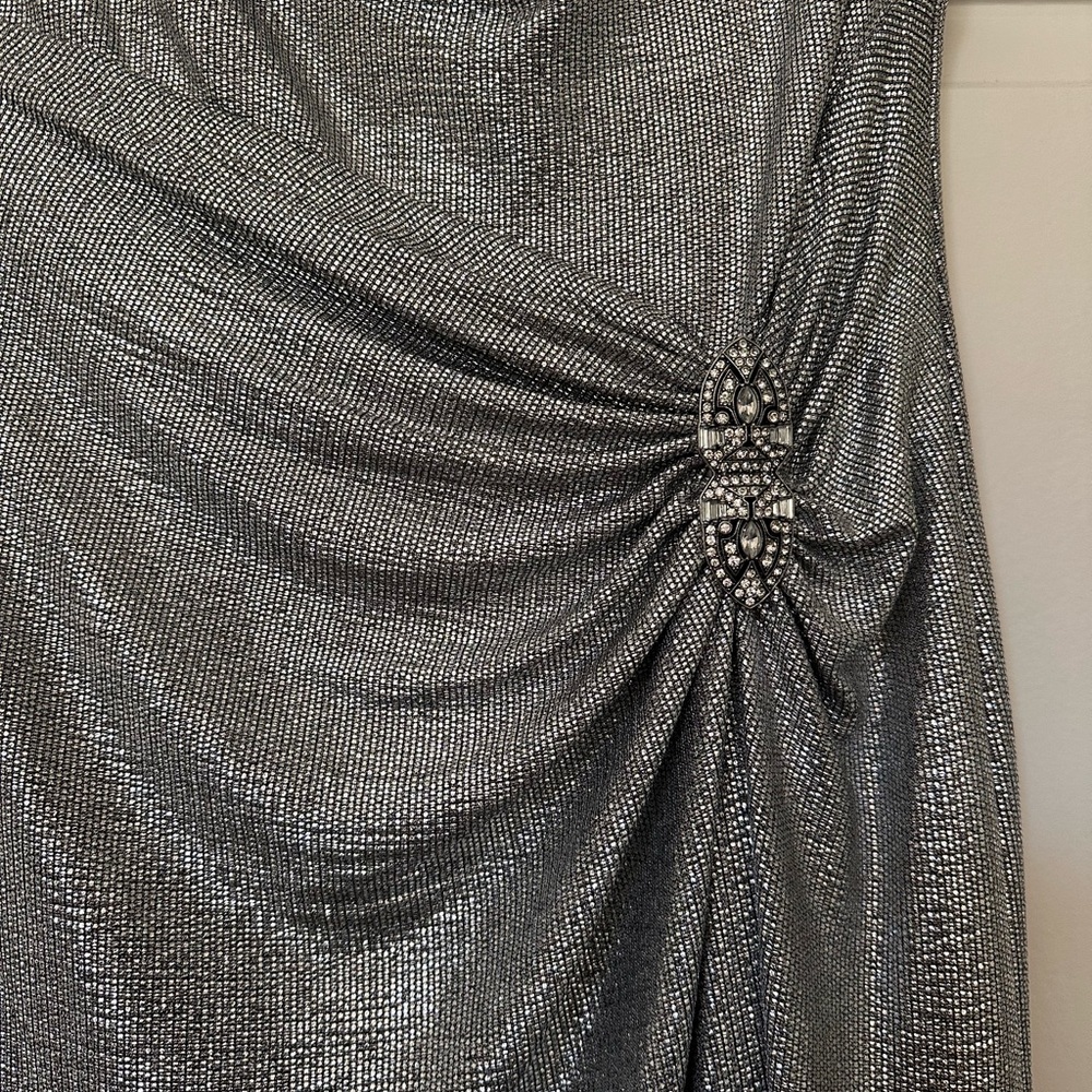 Ralph Lauren One Shoulder Silver Dress - Picture 5 of 6